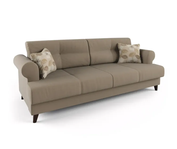 Sofa with cushions armrests round
