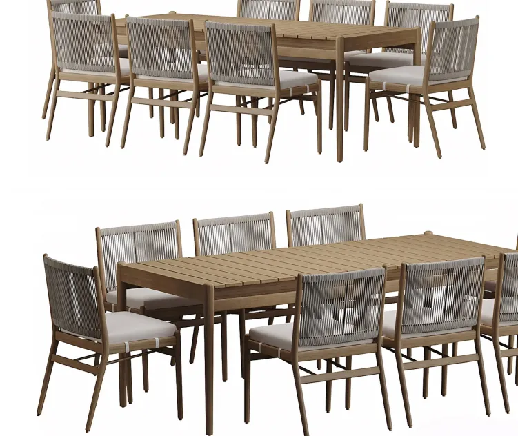 Four Hands Rosen Outdoor Dining Table set