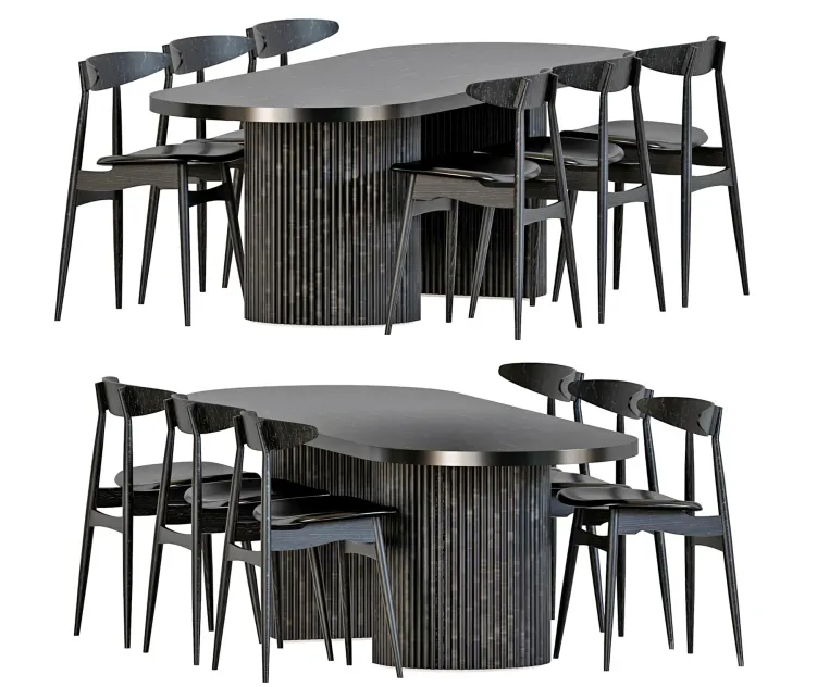 Joffrey Solid Ash Dining Chair Black 2