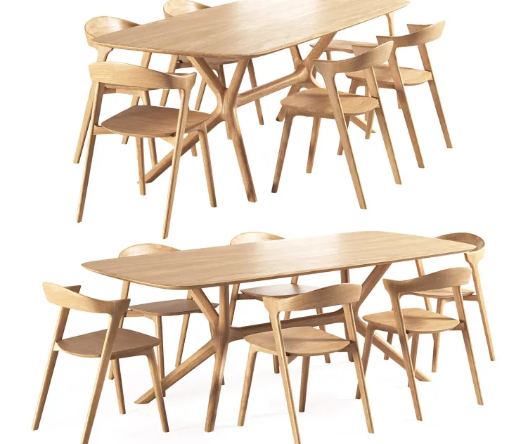 Oak bok chair oak table