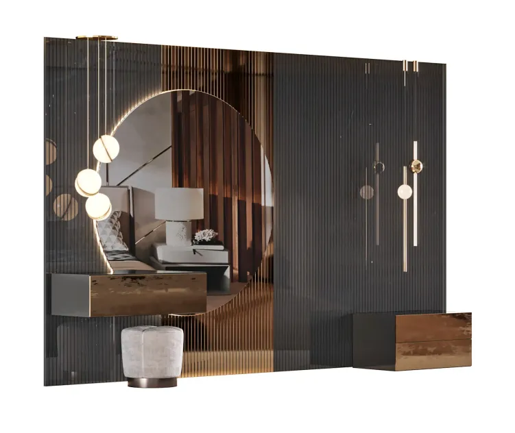 Wall panel dressing table