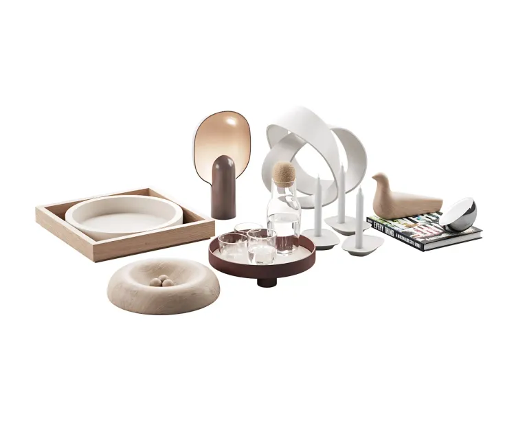 Living contemporary nature accessories decor set