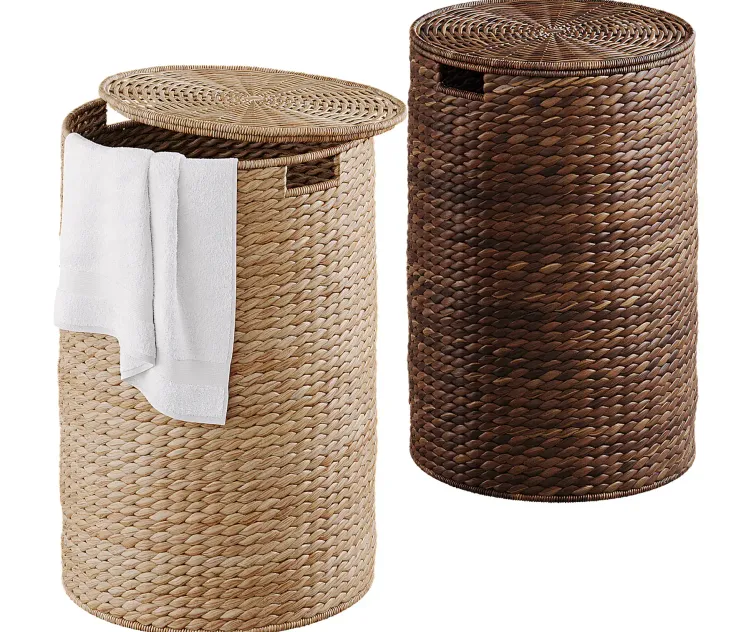 Wicker laundry baskets