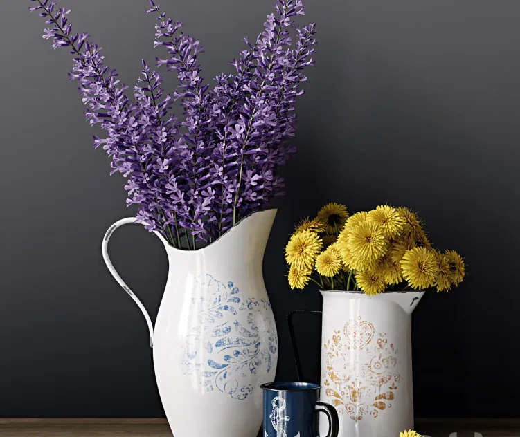 Set vase flower