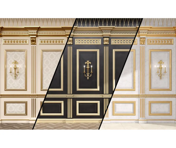 Boiserie classic panels decorative crafts wood sconce