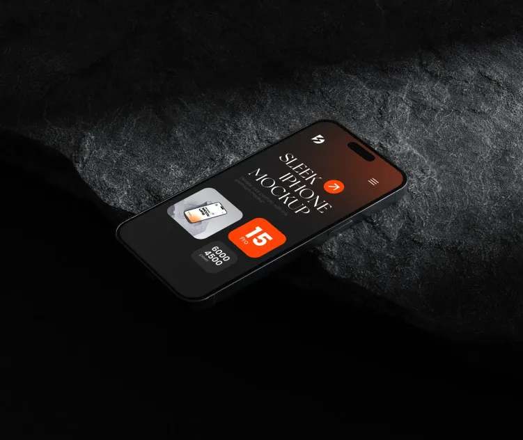 Flat iphone on Rock