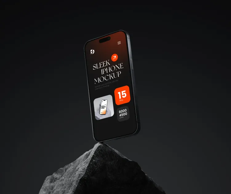 Floating iphone on Rock