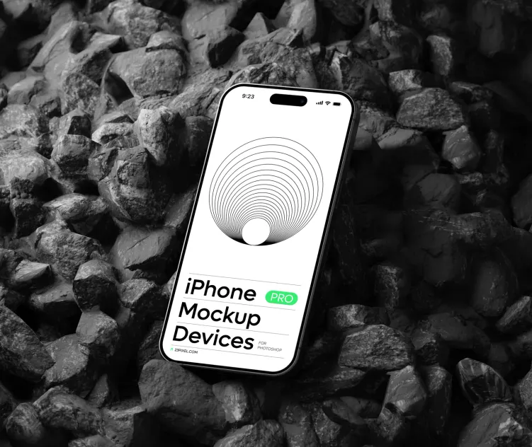 Iphone 15 Pro on Black Stone