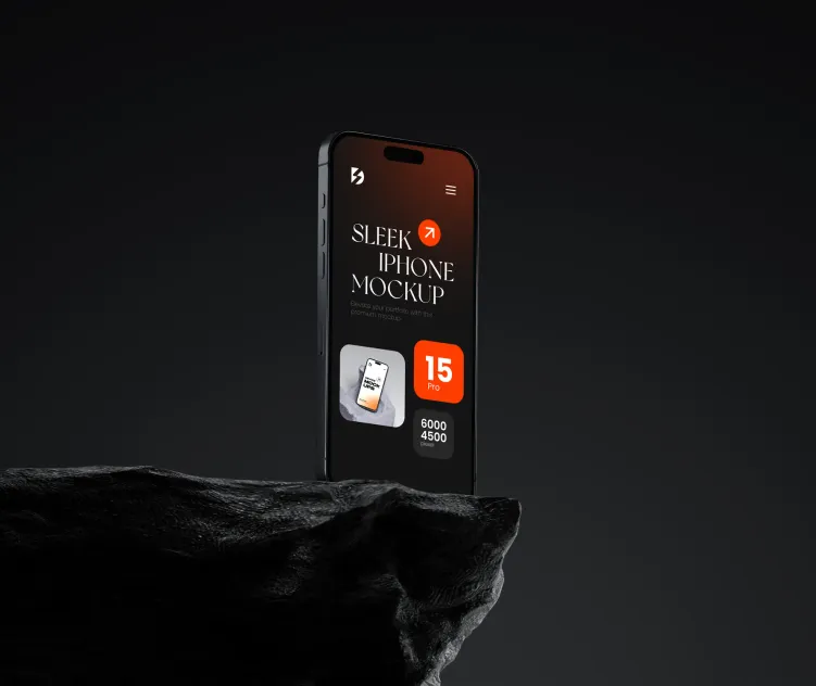 Standing iphone on Rock