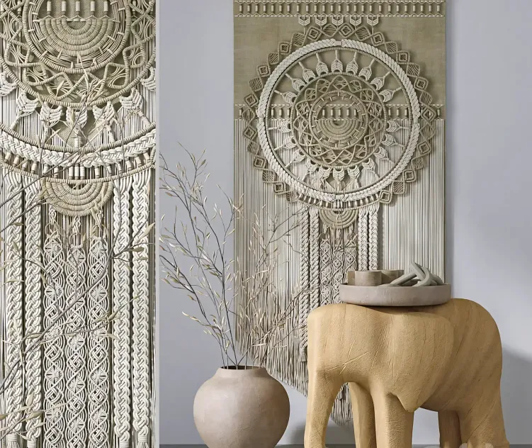 Decorative set with panels Macrame