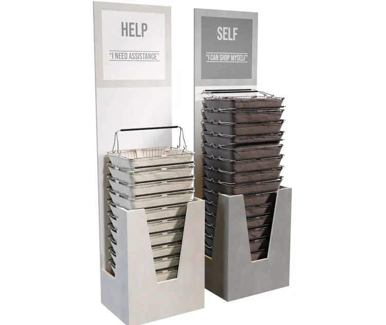 Rack with baskets for the store