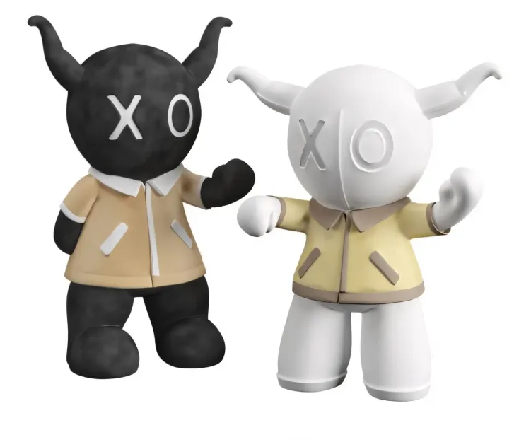 Black white doll
