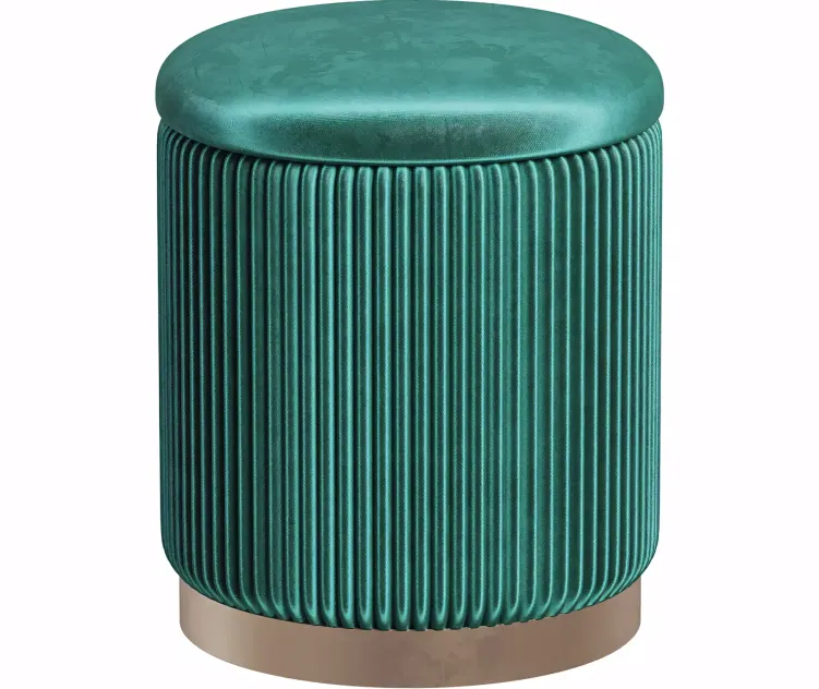 Pouffe with Drawer Beatrice Glossy Velor in Colors