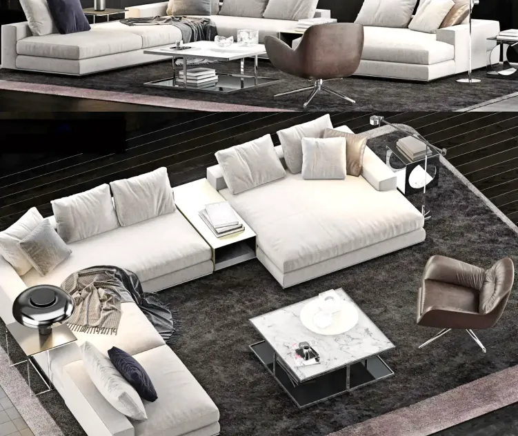 Minotti Hamilton Sofa with table armchair