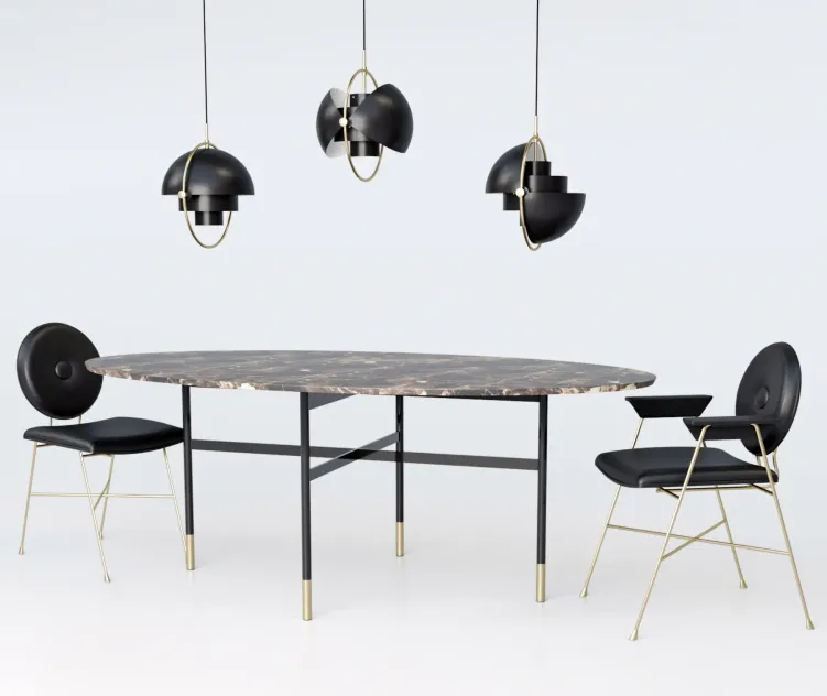 Bontempi glamor table penelope chair gubi multi lite