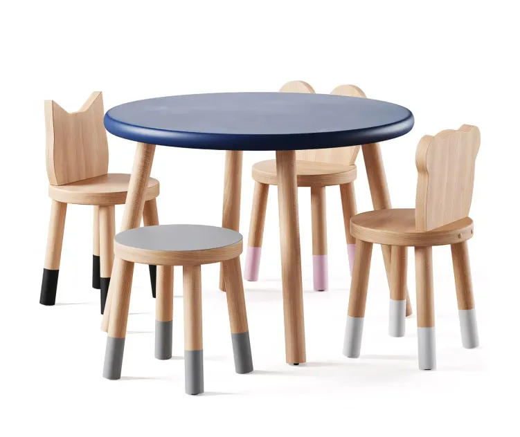 Nico yeye round kids table chairs by pottery barn