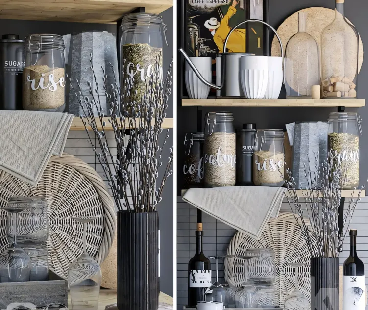 Kitchen shelves decor