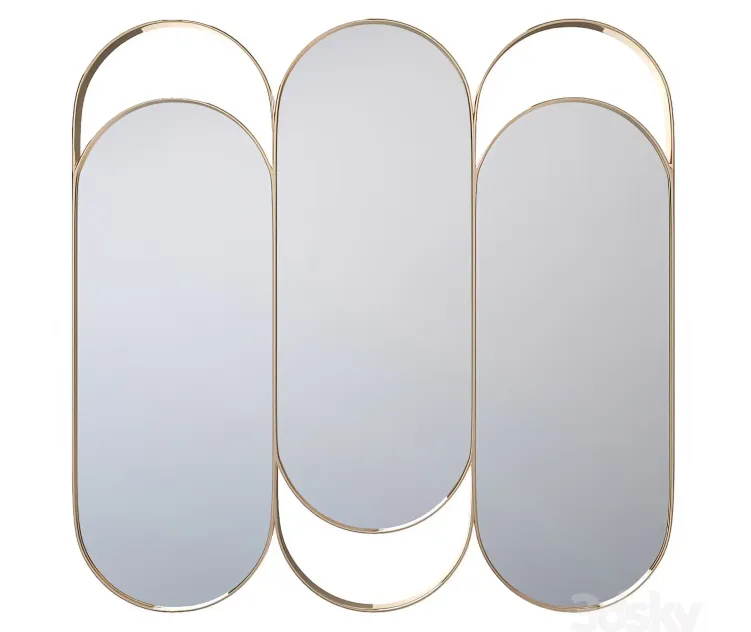 Triple Mirror in Brass Alama La Redoute