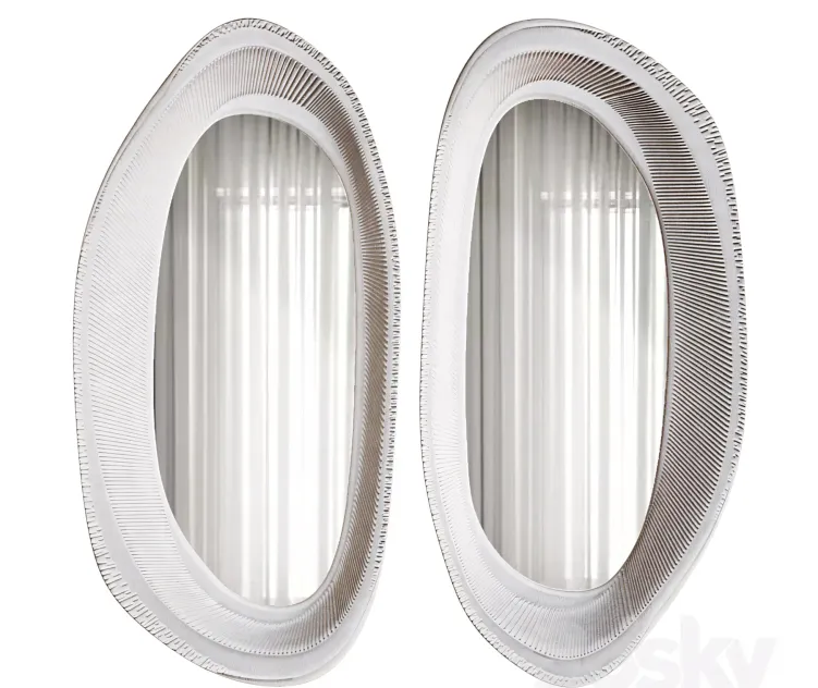 White Papier Mashe Mirror