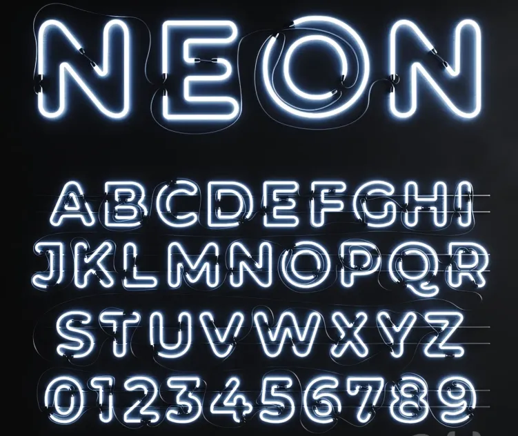 Neon Set Neon Alphabet