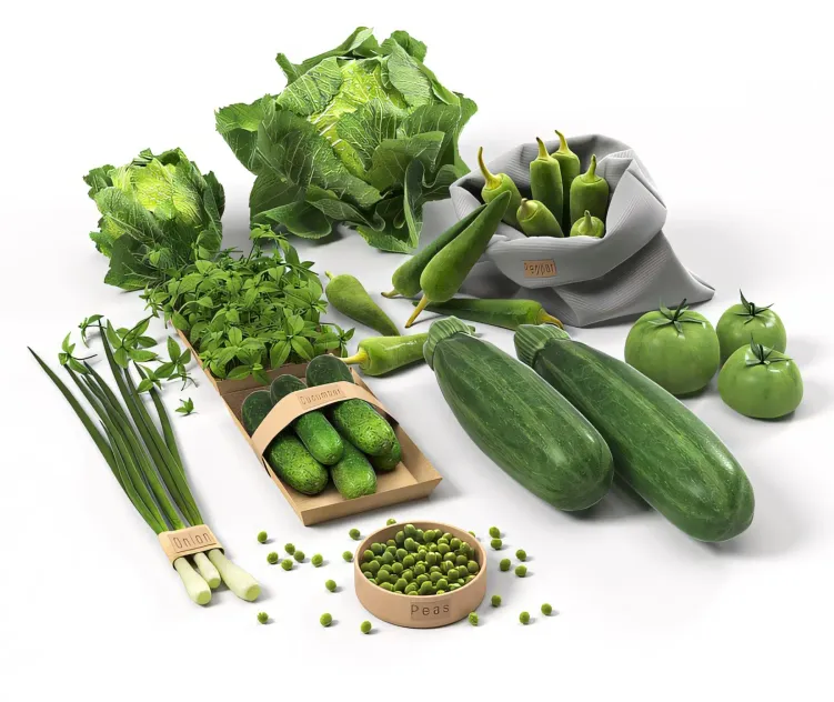 Set With Green Vegetables