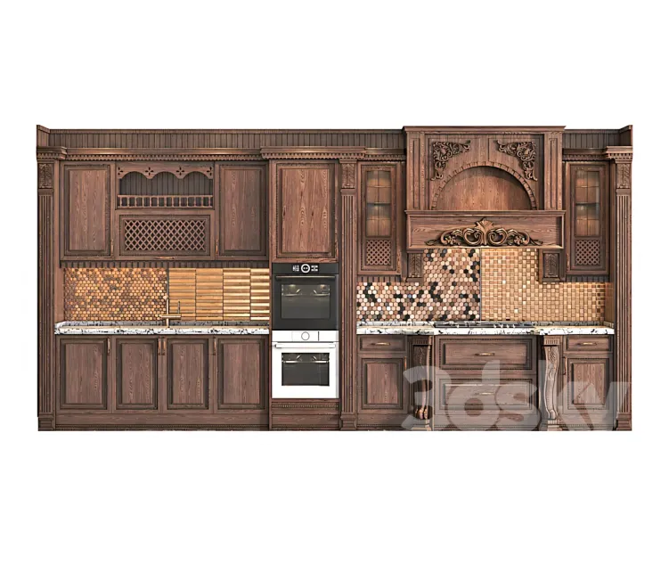 Classic Wooden Luxury Kitchen Deluxe