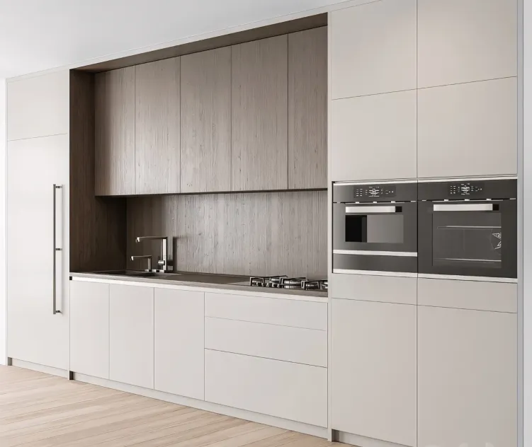 Kitchen Modern White Wood Cabinets