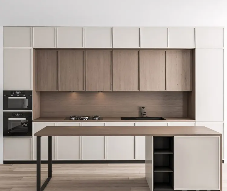 Kitchen Modern White Wood With Island