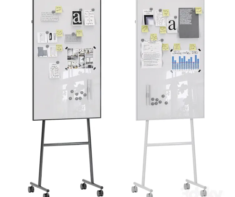 Lintex One Whiteboards With A Black Or White Stand