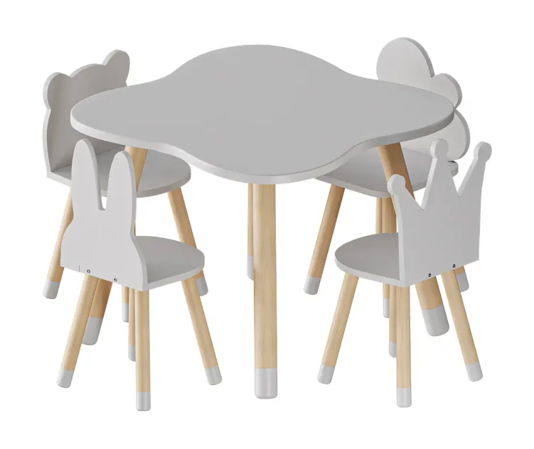 FUN Wooden Kids Table Chairs Set