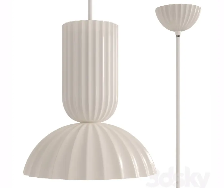 Jeanne Fluted White Porcelain Dome Pendant