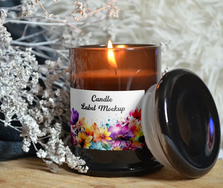 Open Candle with Label