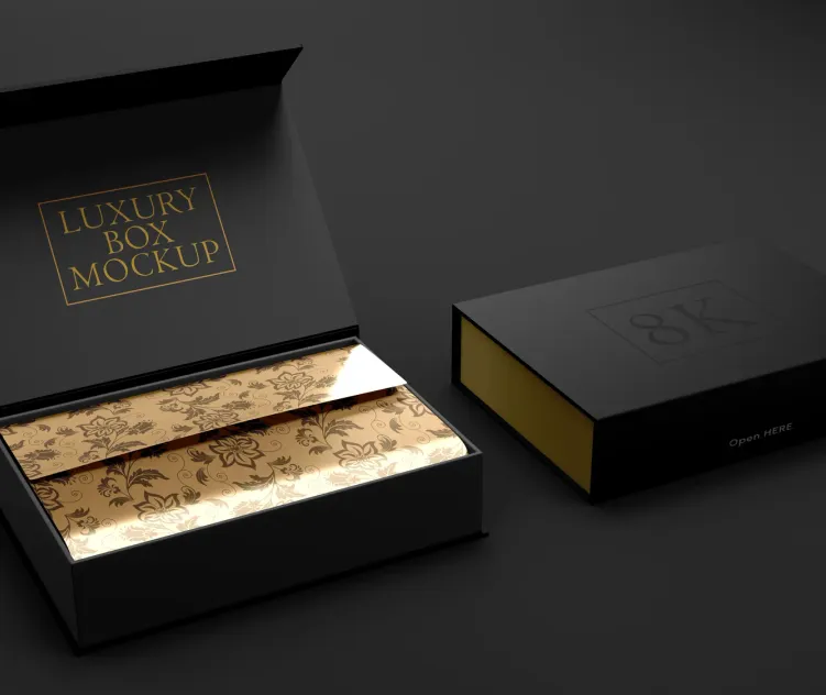 Luxury Box With Paper Opened