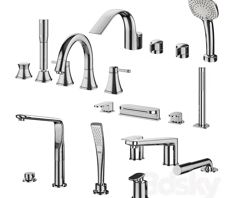 Inset Bath Mixers Set