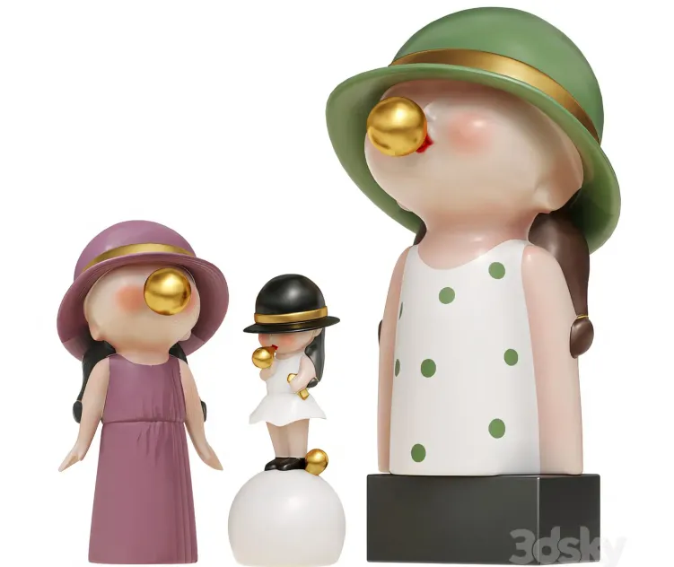 Bubble Blowing Figurine Statue