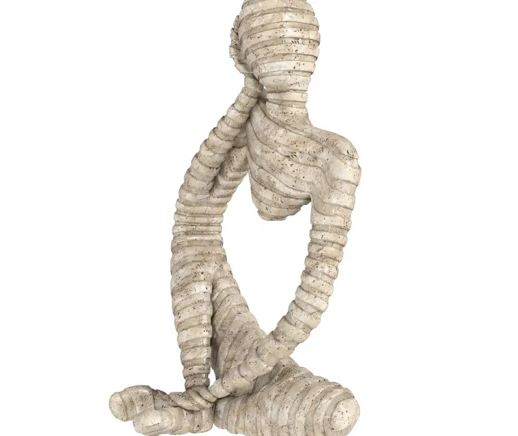 Ethnic Statuette of A Woman From Travertine