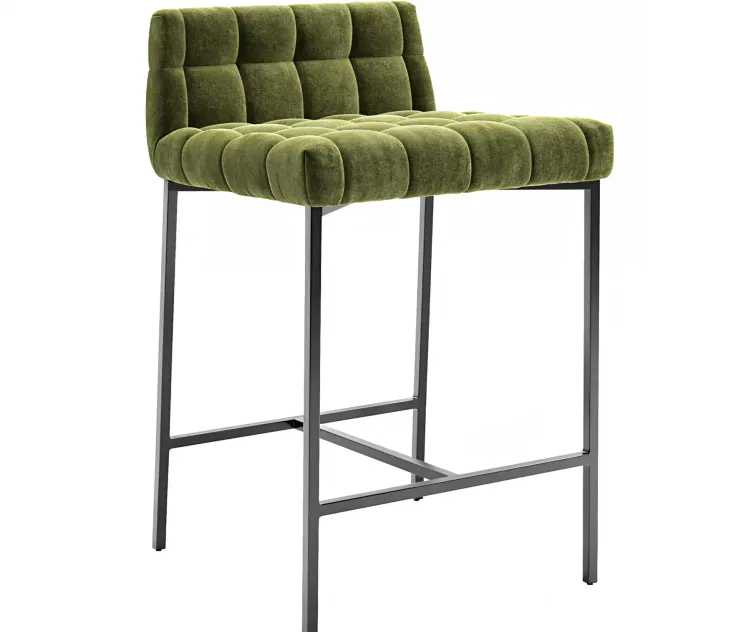 CB Gabe Pesto Tufted Low Back Counter Stool