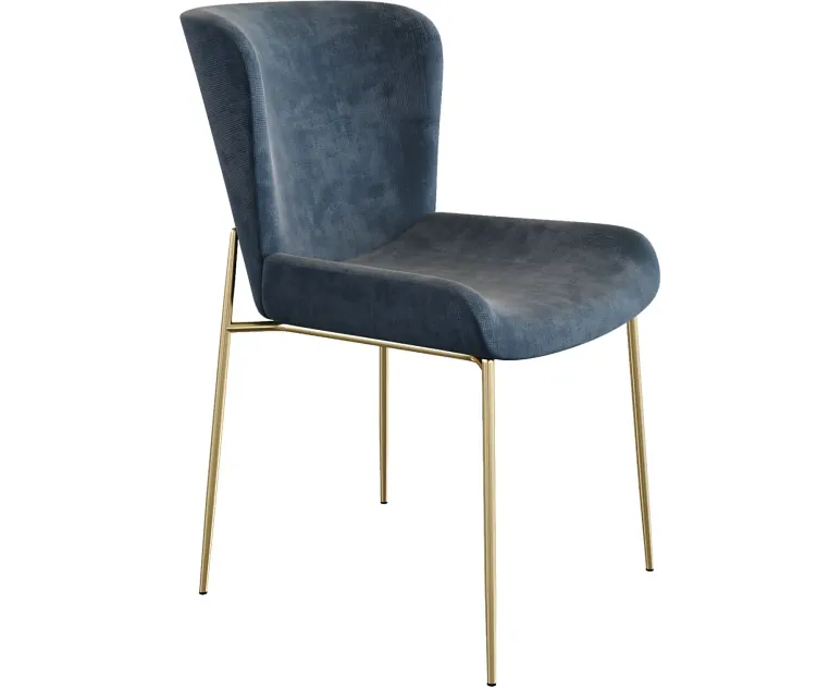Westwing Collection Sedia Imbottita inVelluto GrigioTess